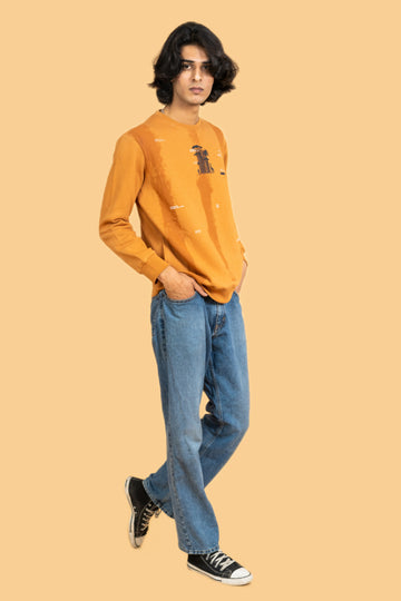 ORANGE ROUND NECK SWEATSHIRT