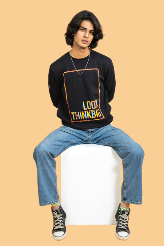 BLACK ROUND NECK SWEATSHIRT