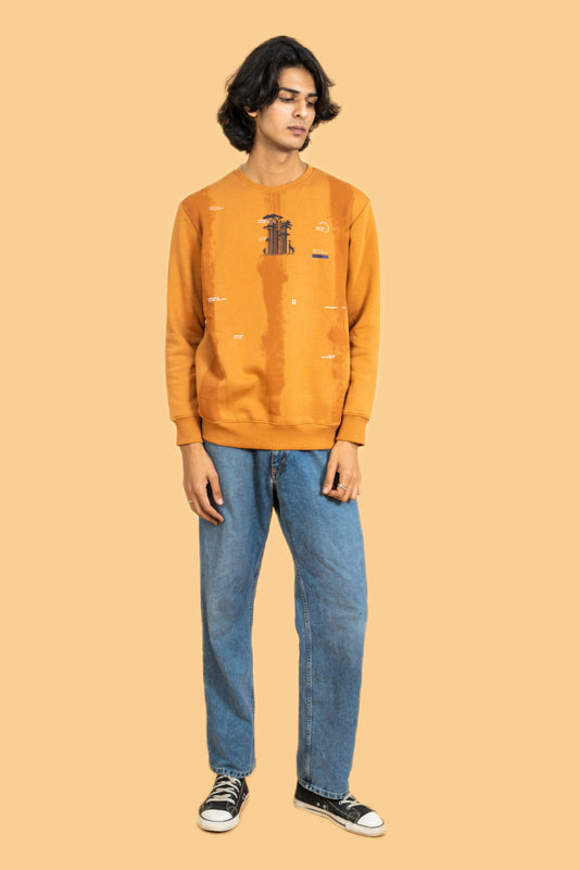 ORANGE ROUND NECK SWEATSHIRT
