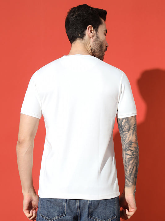 White Graphic Print Tee