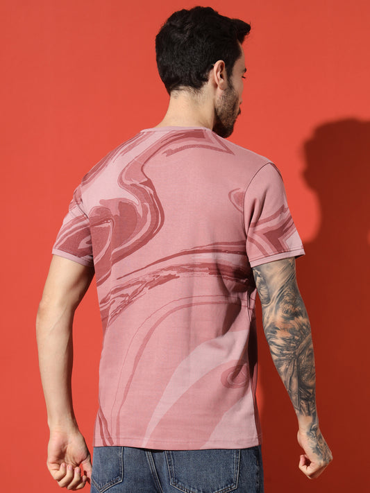 Redish Pink Round Neck Tshirt