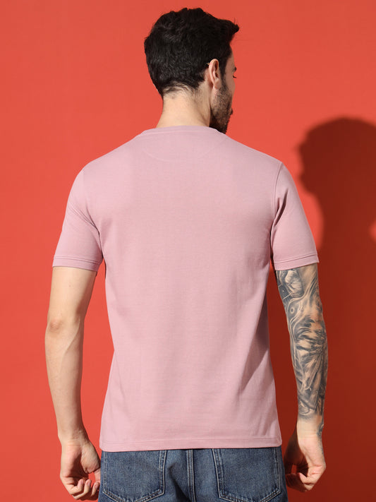 Light Pink Graphic Round Neck Tshirt