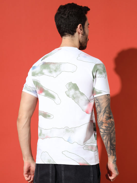 White "Rule" Print Round Neck tee