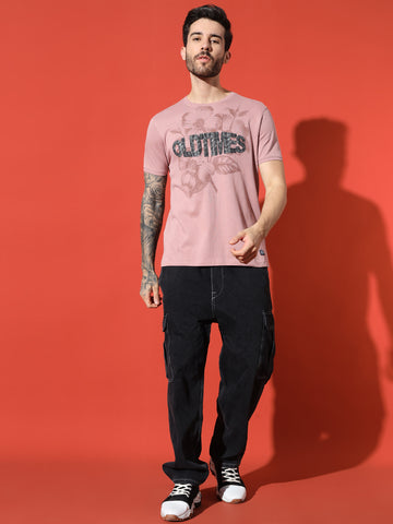 Rose Pink "Old Times" Printed Graphic Tee