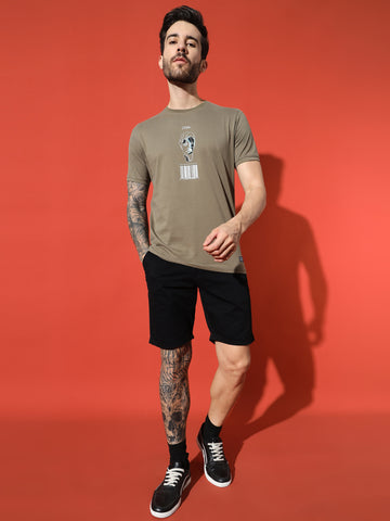 Sugar Brown Round Neck T-shirt
