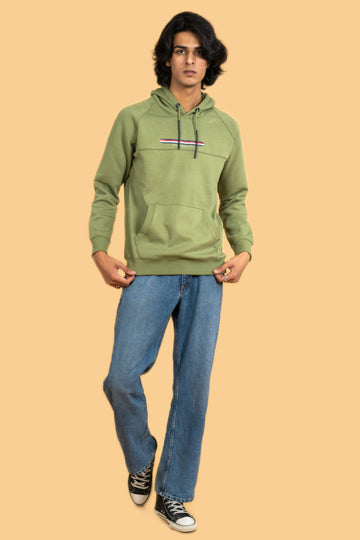 Moss Green Winter Hoodies For Men