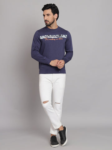 Denim Blue Round Neck Sweatshirt