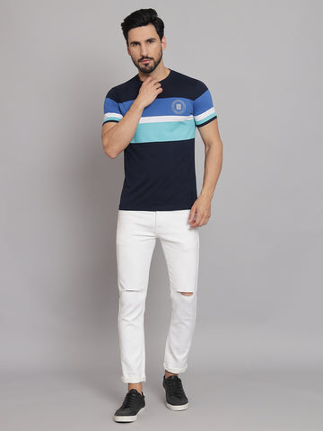 Shades of Blue Round Neck T-shirt