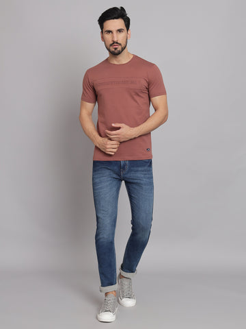 Chestnut Brown Round Neck T-shirt