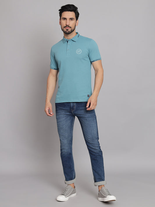 Teal Blue Polo T-shirt