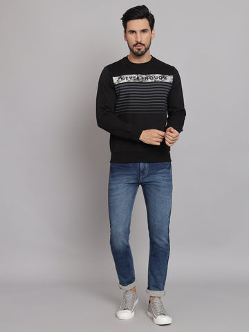 Black Round Neck Sweatshirt