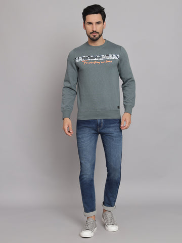 Green  Round Neck Sweatshirt