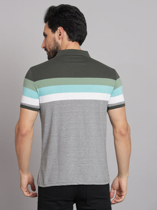 Koala Gray olive Stripers Casual T-shirt