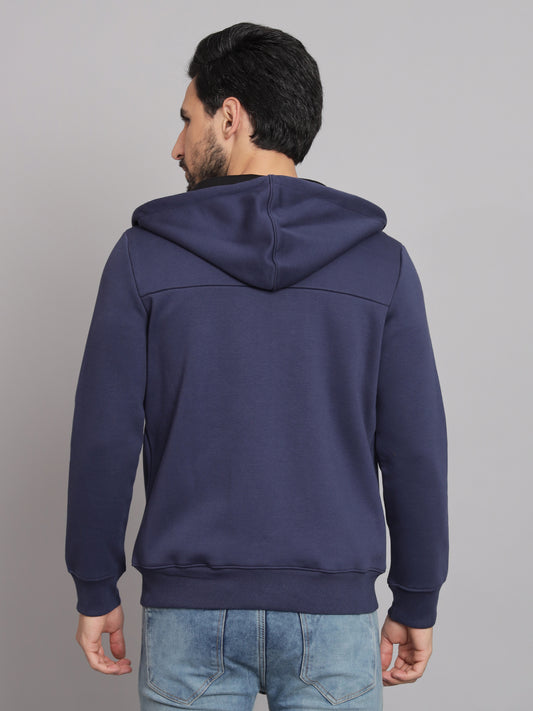 Denim Blue Jacket With Front Zipper