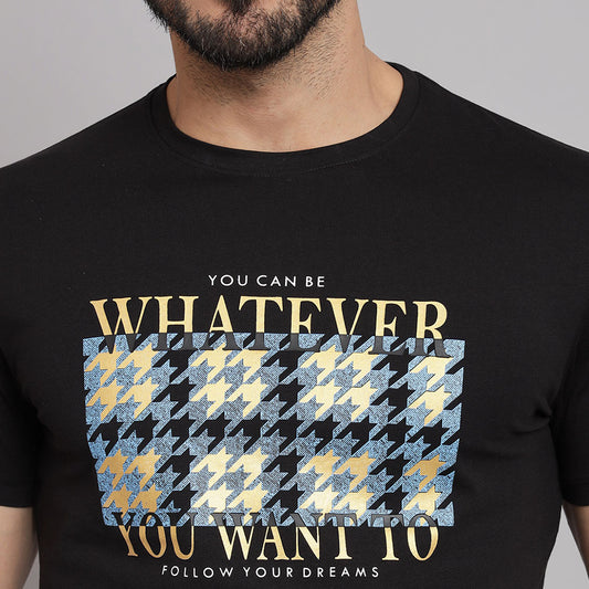 Ink Black Round Neck T-Shirt