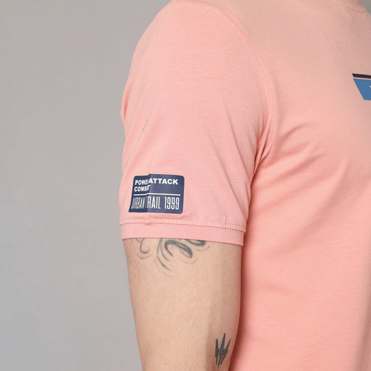 Peach Round Neck T-shirt