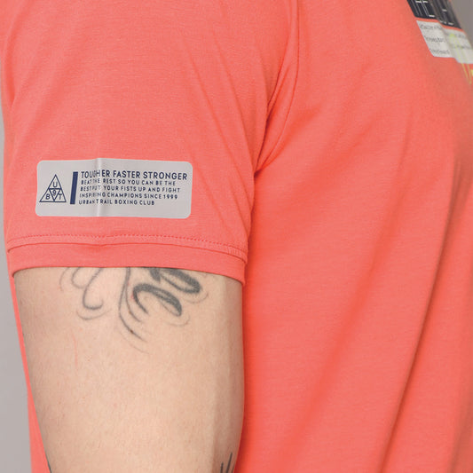 Coral Rose Round Neck T-shirt