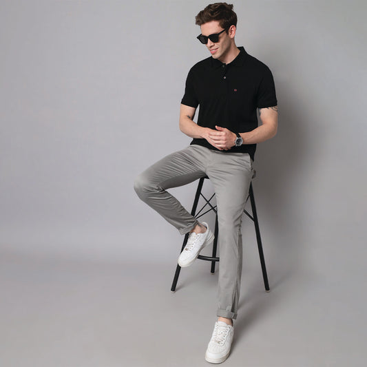 Black Polo T-Shirt With Pocket