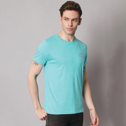 Aqua Blue Round neck T-shirt