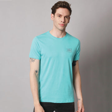 Aqua Blue Round neck T-shirt