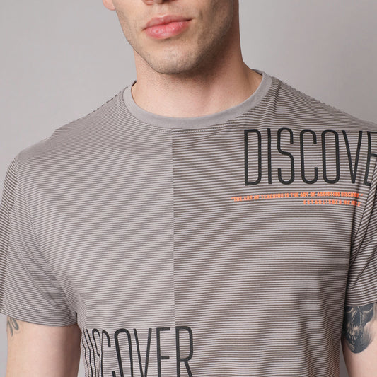 Stone Gray Round neck T-shirt