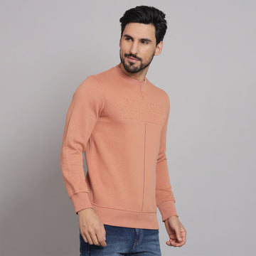 Peach Round Neck Sweatshirt