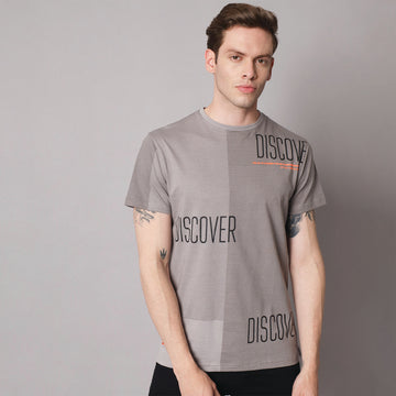 Stone Gray Round neck T-shirt