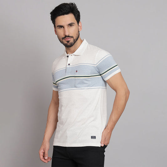 Daisy White Casual Stripers T-shirt