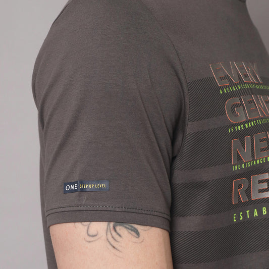 Iron gray Round Neck T-shirt