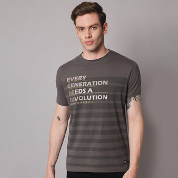 Iron gray Round Neck T-shirt