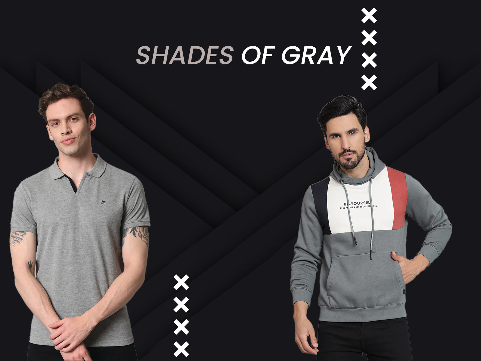 Shades Of Gray-Stylish Sweatshirts And T-Shirts For Men
