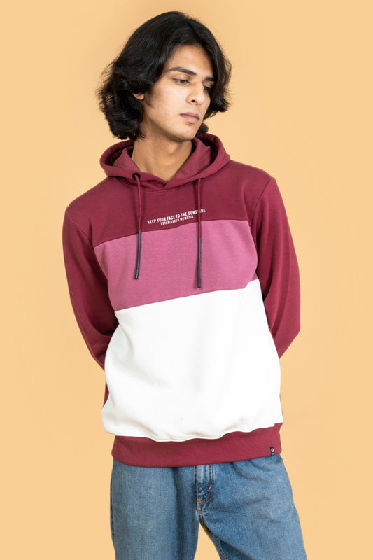 Maroon And White Stylish Hoodies For Men