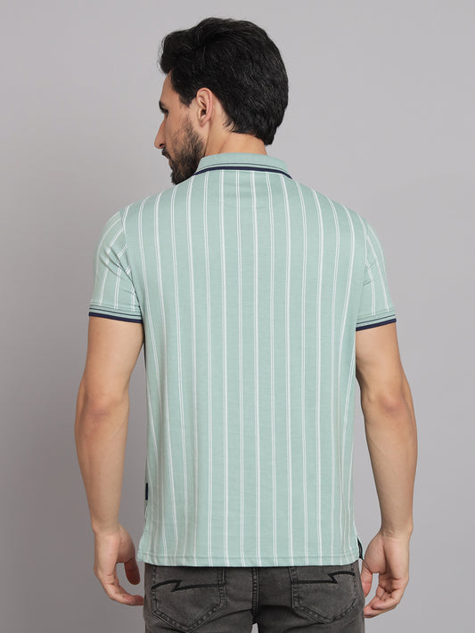 Pastel Grean Casual Stripers T-shirt