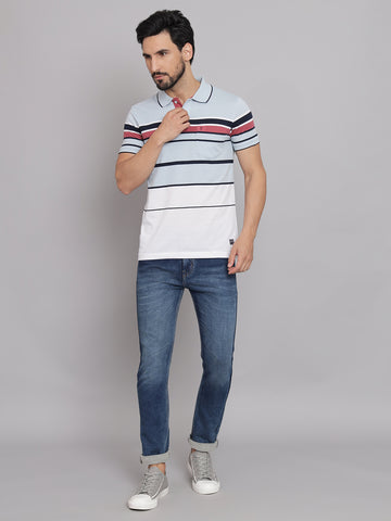 See Green Casual Striped T-shirt