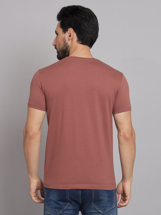 Chestnut Brown Round Neck T-shirt