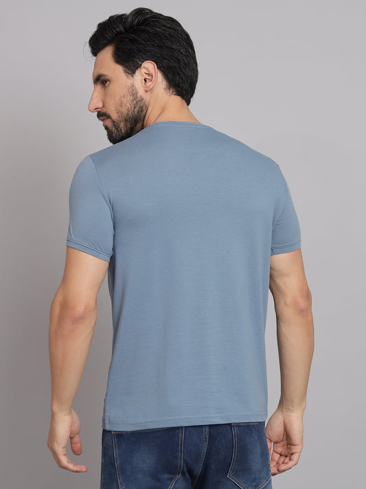 Blueish Gray Round neck T-shirt
