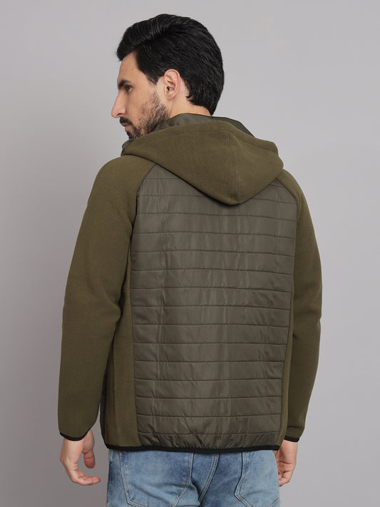 Olive Front Zipper Jacket