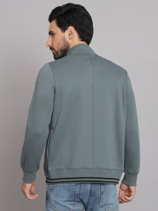 Green Jacket With Front Zipper