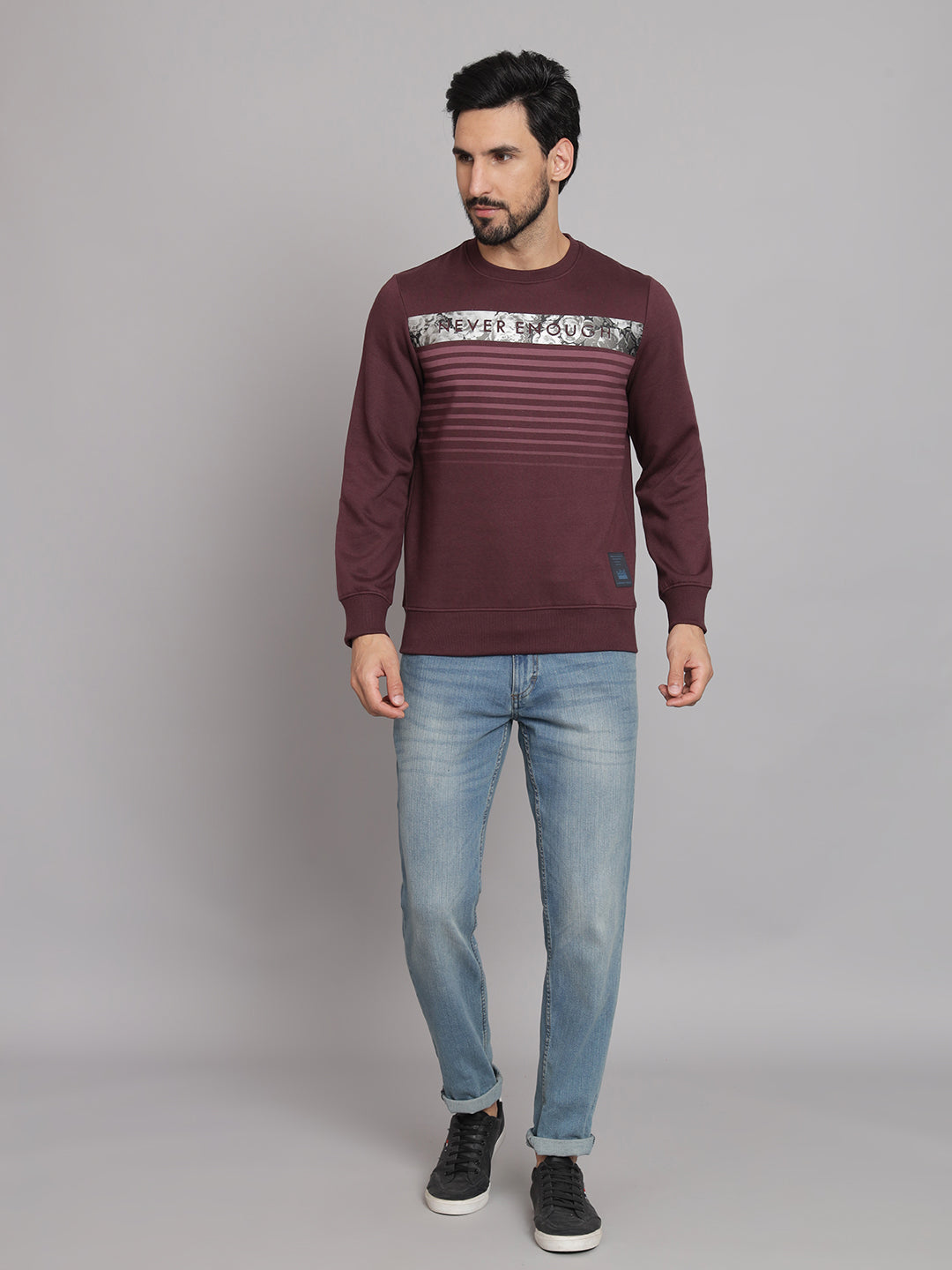 Maroon Round Neck Sweatshirt