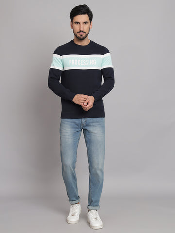 Navy Blue Round Neck Sweatshirt