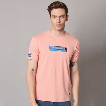 Peach Round Neck T-shirt