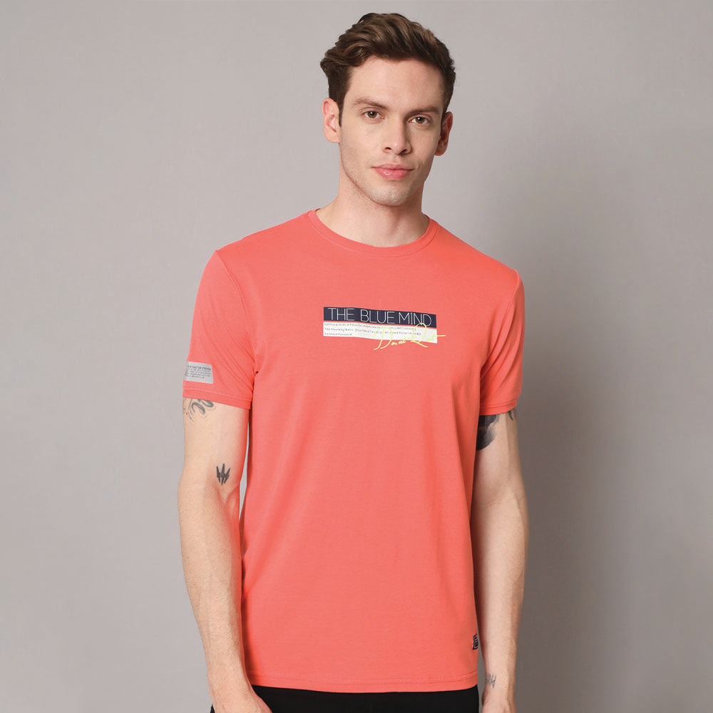Coral Rose Round Neck T-shirt