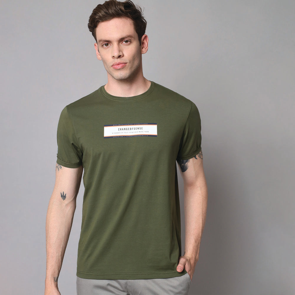 See weed olive Round Neck T-shirt